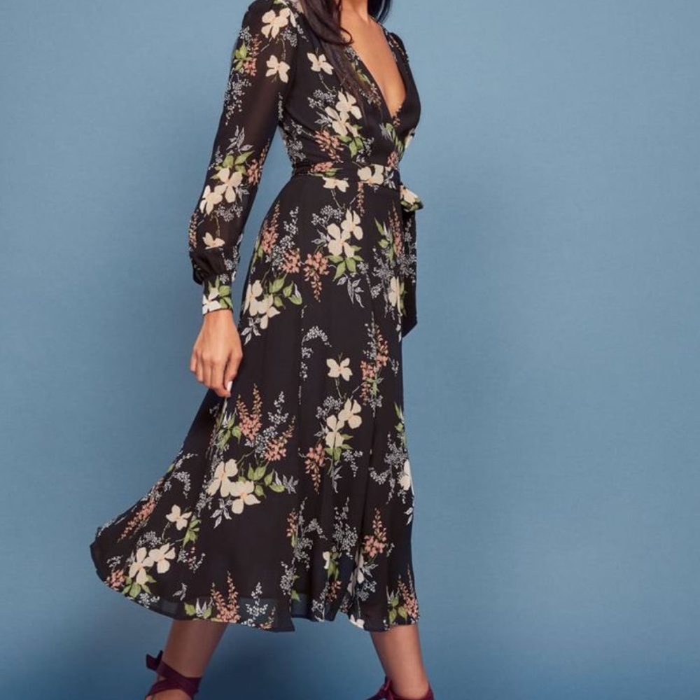 Reformation Susanna Long Sleeve Wrap dress size xs